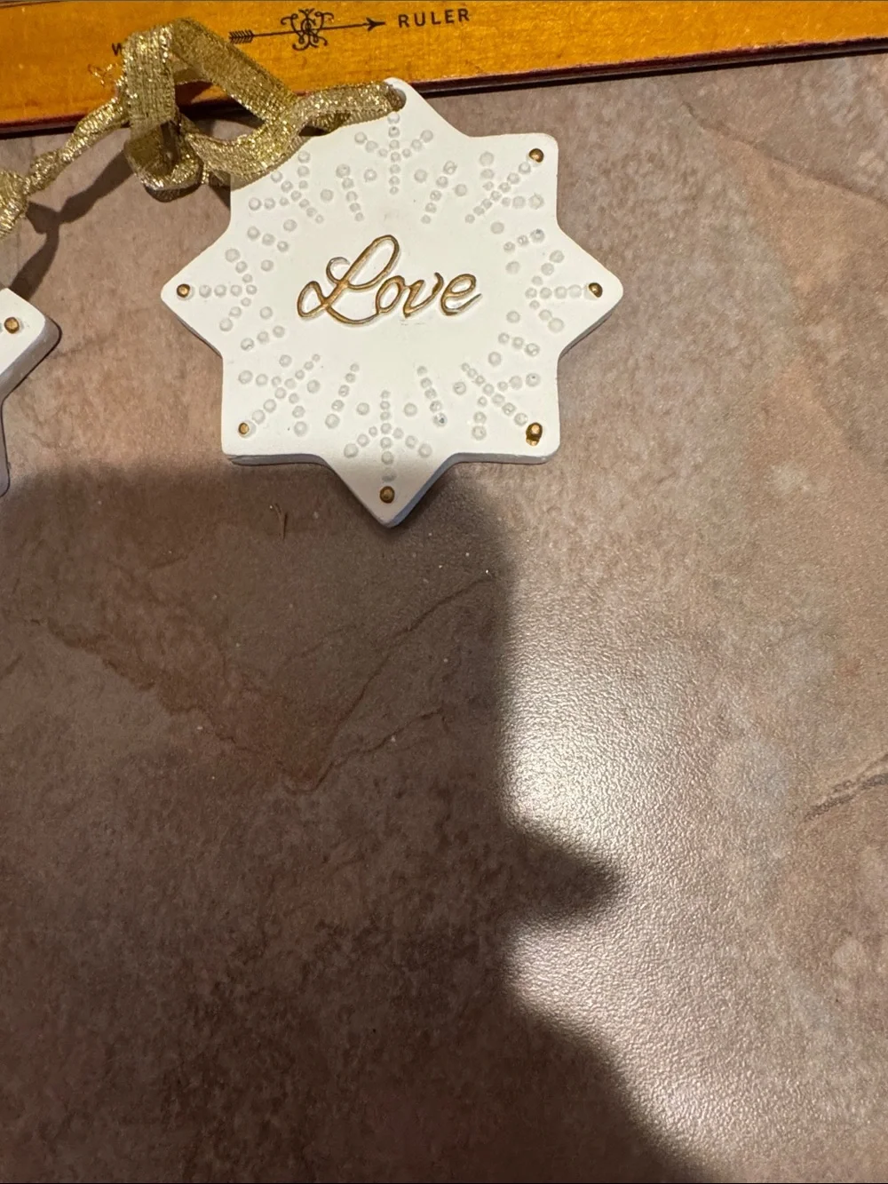 Holiday Star Ornament Set - White & Gold 